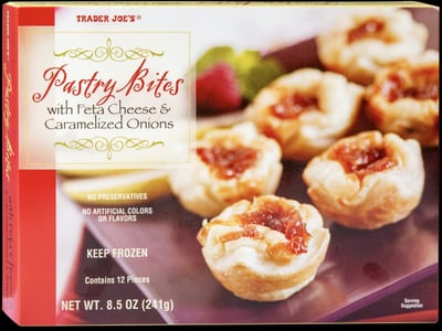 Trader Joe's Pastry Bites Feta Cheese & Caramelized Onions package
