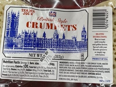 Trader Joe's British Style Crumpets packaging