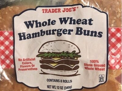 Trader Joe's Whole Weat Hamburger Buns packaging