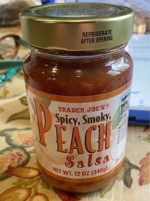 Trader Joe's Spicy, Smoky, Peach Salsa packaging