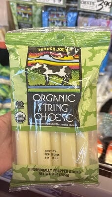 Trader Joe's Organic String Cheese package