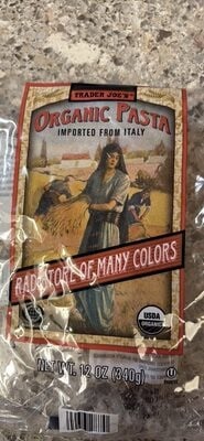 Trader Joe's Vegetable Radiatore Organic Pasta packaging