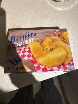 Trader Joe's Battered Halibut packaging