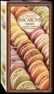 Trader Joe's A Dozen Macarons Variés packaging