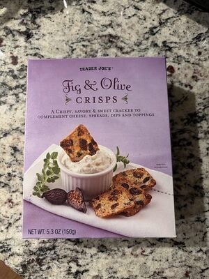 Trader Joe's Fig & Olive Crisps packaging