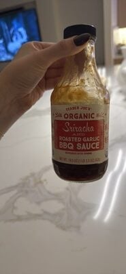 Trader Joe's Sriracha And Roasted Garlic BBQ Sauce packaging