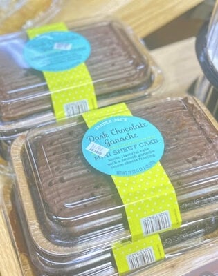 Trader Joe's Dark Chocolate Ganache Mini Sheet Cake packaging