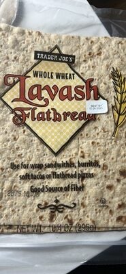 Trader Joe's Whole Wheat Lavash Flatbread packaging