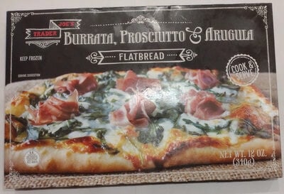 Trader Joe's Burrata, Prosciutto & Arugula Flatbread package