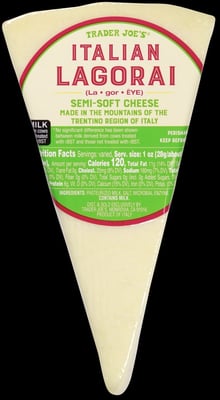 Trader Joe's Italian Lagorai Semi-Soft Cheese packaging