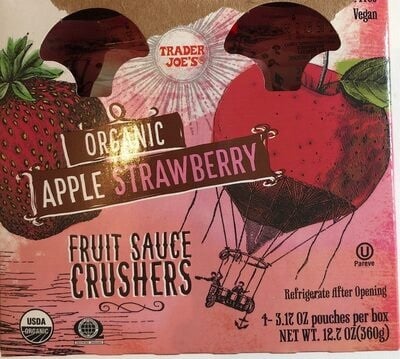 Trader Joe's Organic Apple Strawberry Fruit Sauce Crushers packaging