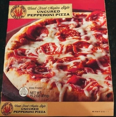 Trader Joe's Wood Fired Naples Style Uncured Pepperoni Pizza packaging
