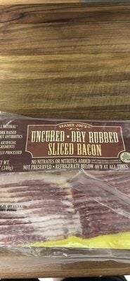 Trader Joe's Uncured - Dry Rubbed Sliced Bacon packaging