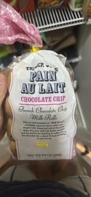 Trader Joe's Pain Au Lait Chocolate Chip French Chocolate Chip Milk Rolls packaging