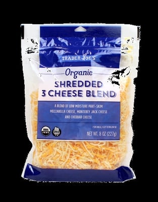 Trader Joe's Organic Shredded 3 Cheese Blend packaging