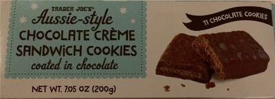 Trader Joe's Aussie Style Chocolate Creme Sandwich Cookies packaging