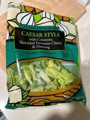 Trader Joe's Caesar Style With Croutons, Shredded Parmesan & Dressing packaging