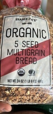 Trader Joe's Organic 5 Seed Multigrain Bread package