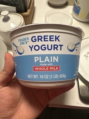 Trader Joe's Plain Greek Whole Milk Yogurt package