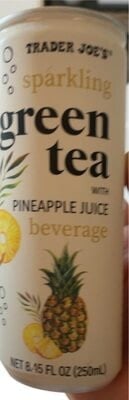 Trader Joe's Sparkling Green Tea With Pineapple Juice Beverage package