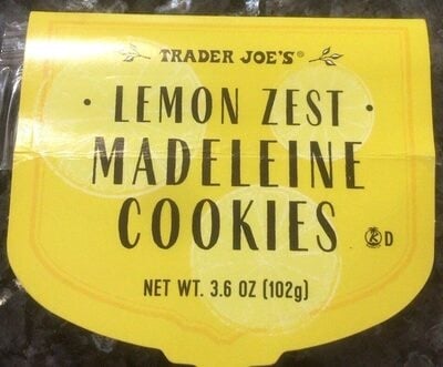 Trader Joe's Lemon Zest Madeleine Cookies packaging