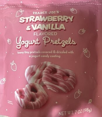 Trader Joe's Strawberry & Vanilla Yogurt Pretzels packaging
