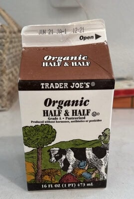 Trader Joe's Organic Half & Half packaging