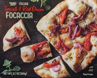 Trader Joe's Tomato & Red Onion Focaccia packaging
