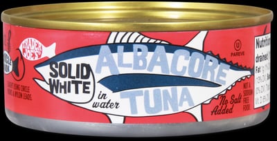 Trader Joe's Solid White Albacore Tuna In Water No Salt Added package