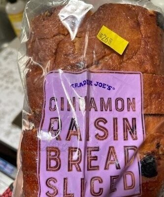 Trader Joe's Cinnamon Raisin Toast packaging