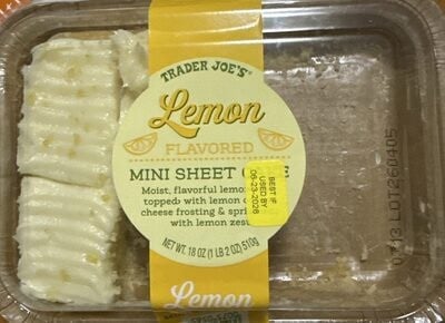 Trader Joe's Lemon Flavored Mini Sheet Cake packaging