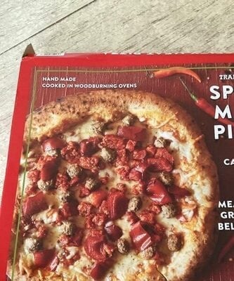 Trader Joe's Spicy Meat Pizza packaging