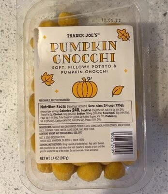 Trader Joe's Pumpkin Gnocchi packaging