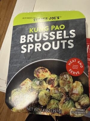 Trader Joe's Kung Pao Brussel Sprouts packaging