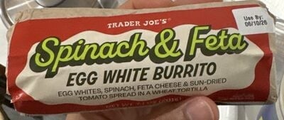 Trader Joe's Spinach & Feta Egg White Burrito packaging