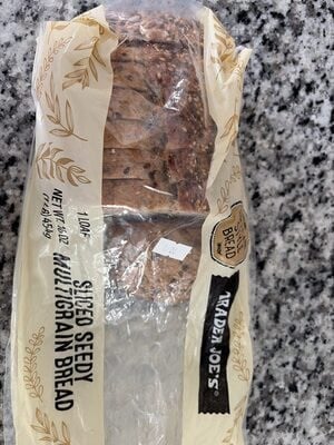 Trader Joe's Sliced Seedy Multigrain Bread packaging