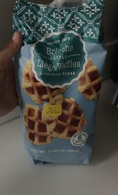 Trader Joe's Brioche Style Liege Waffles With Pearl Sugar packaging