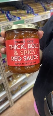 Trader Joe's Thick, Bold & Spicy Red Sauce packaging