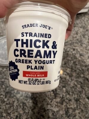 Trader Joe's Strained Thick & Creamy Greek Yogurt Plain package