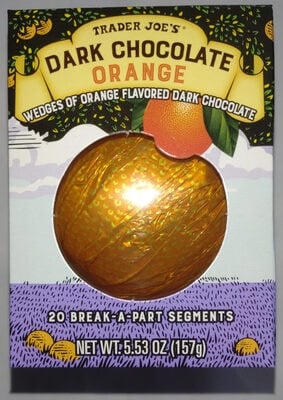 Trader Joe's Dark Chocolate Orange packaging