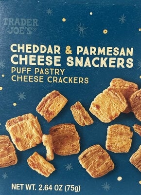 Trader Joe's Cheddar & Parmesan Cheese Snackers packaging