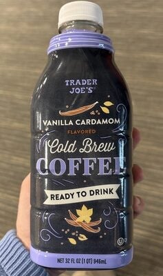 Trader Joe's Vanilla Cardamom Cold Brew Coffee packaging