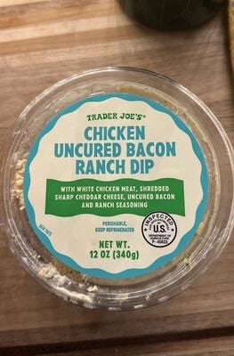 Trader Joe's Chicken Uncured Bacon Ranch Dip packaging