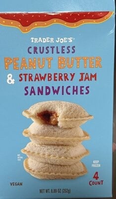 Trader Joe's Crustless Peanut Butter & Strawberry Jam Sandwiches packaging