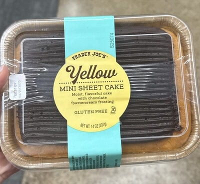 Trader Joe's Yellow Mini Sheet Cake packaging