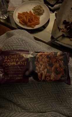 Trader Joe's 3 Cheese Pasta With Eggplant packaging