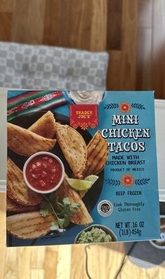 Trader Joe's Mini Chicken Tacos packaging