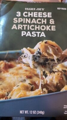 Trader Joe's 3 Cheese Spinach & Artichoke Pasta package