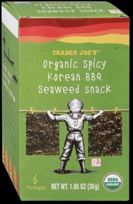 Trader Joe's Organic Spicy Korean BBQ Seaweed Snack packaging
