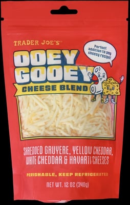 Trader Joe's Ooey Gooey Cheese Blend package